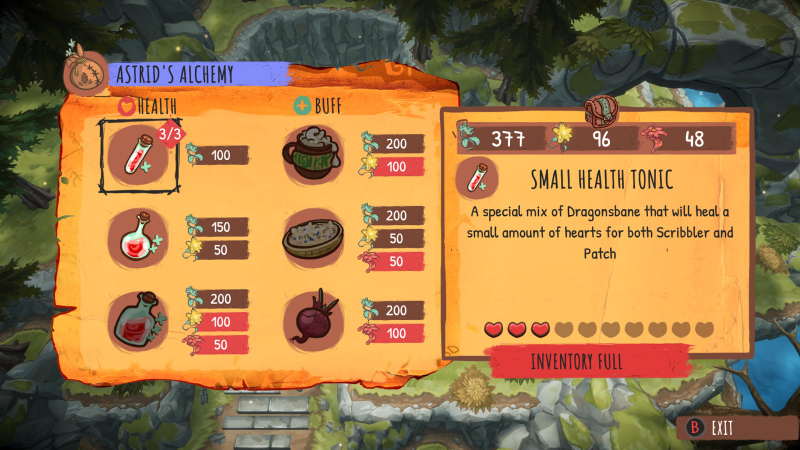 Astrid trades herbs for potions and buffs. How nice.